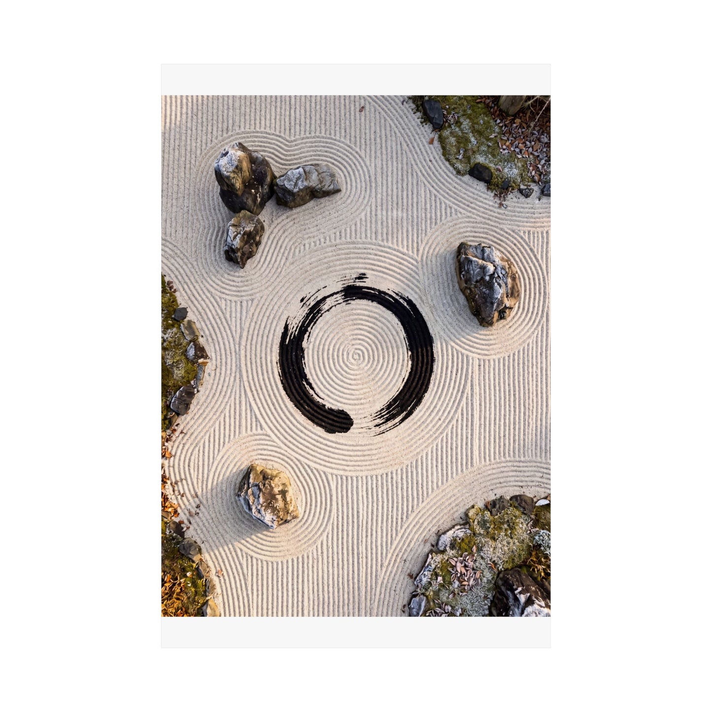 Seijaku Rock Garden Wall Art Print - Zen Enso