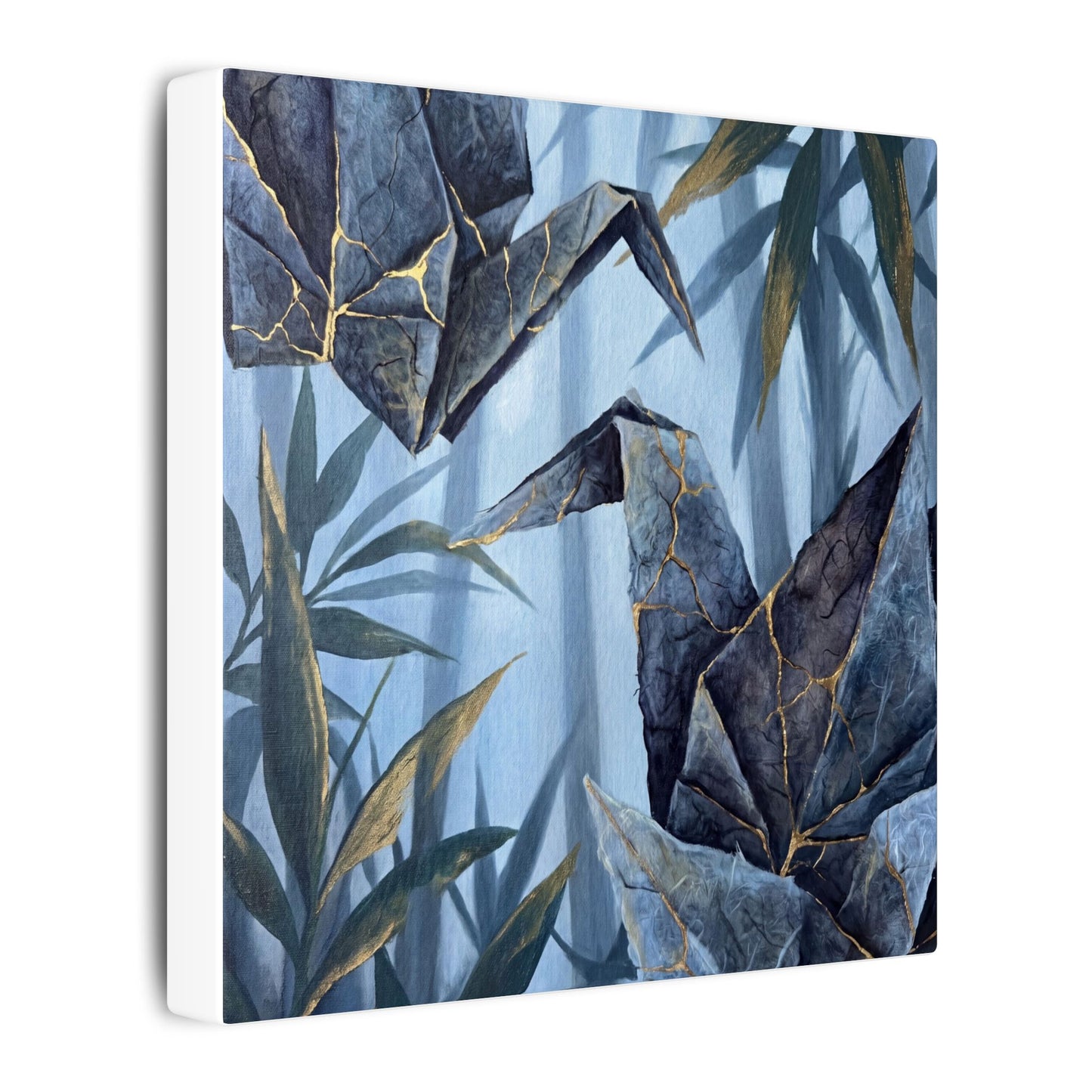 Paper Fold Canvas Art | Summer Kintsugi Crackle Gold Art