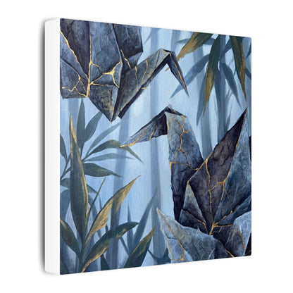 Paper Fold Canvas Art | Summer Kintsugi Crackle Gold Art