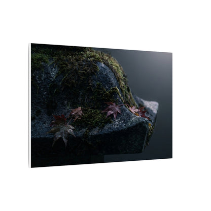 Stone Lantern Moody Minimal Canvas Art | Sophisticated Dark Japandi Art