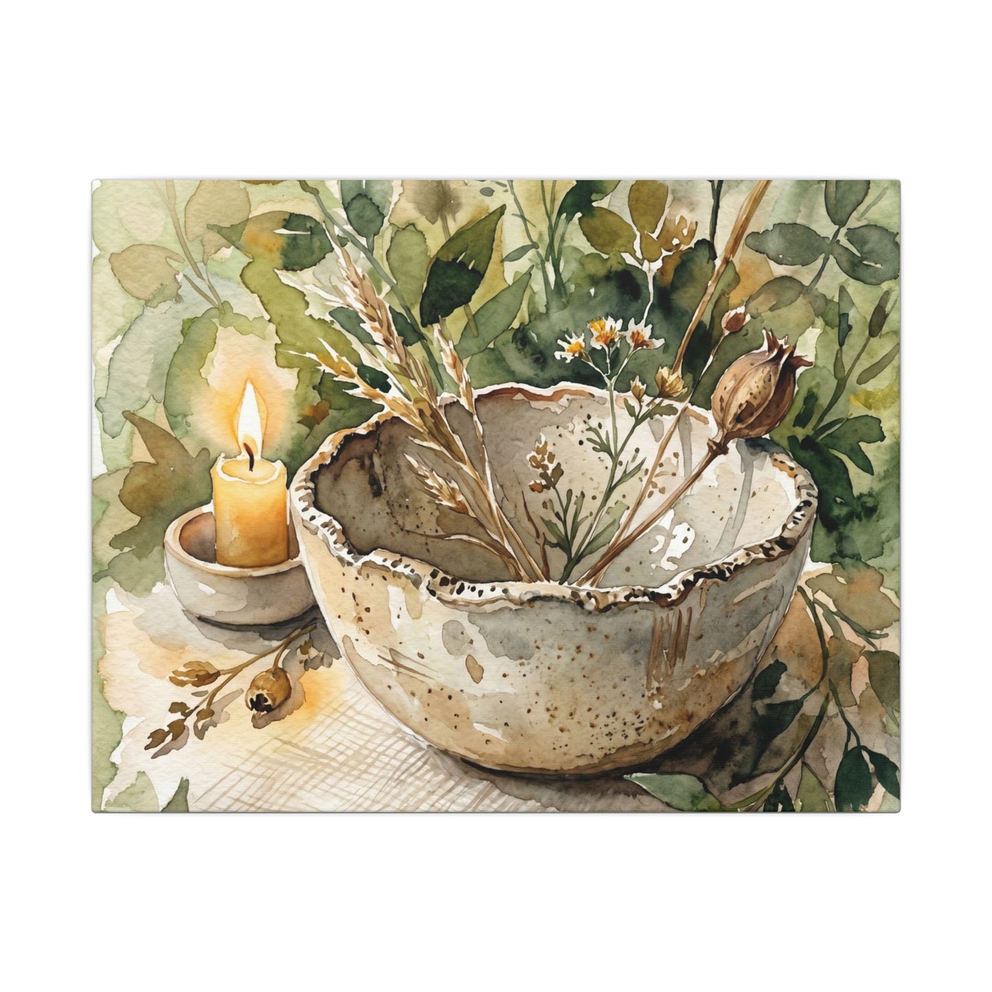 Ceramic Bowl Summer Canvas Art | Japandi Elegant Design