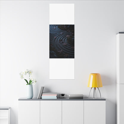 Rock Garden Canvas Art | Autumn Dark Japandi Dark Texture Art