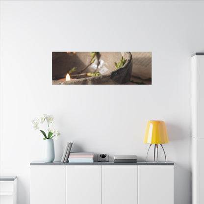 Candlelight Ceramic Bowl Canvas Art - Japandi Ma
