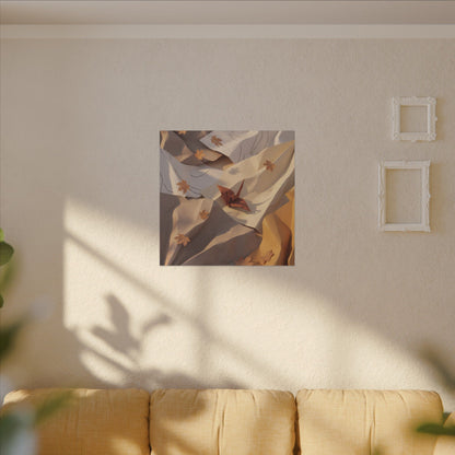 Autumn Paper Fold Minimal Line Canvas Art | Cozy Decor