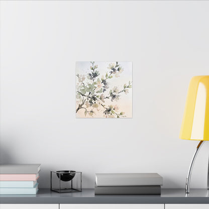 Cherry Blossom Watercolor Canvas Art | Elegant Japandi Art