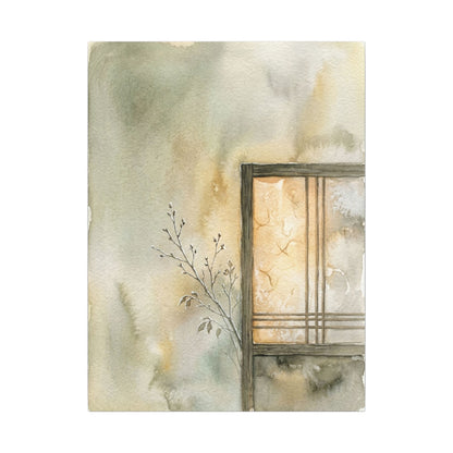 Ma Shoji Screen Canvas Art - Japandi Watercolor