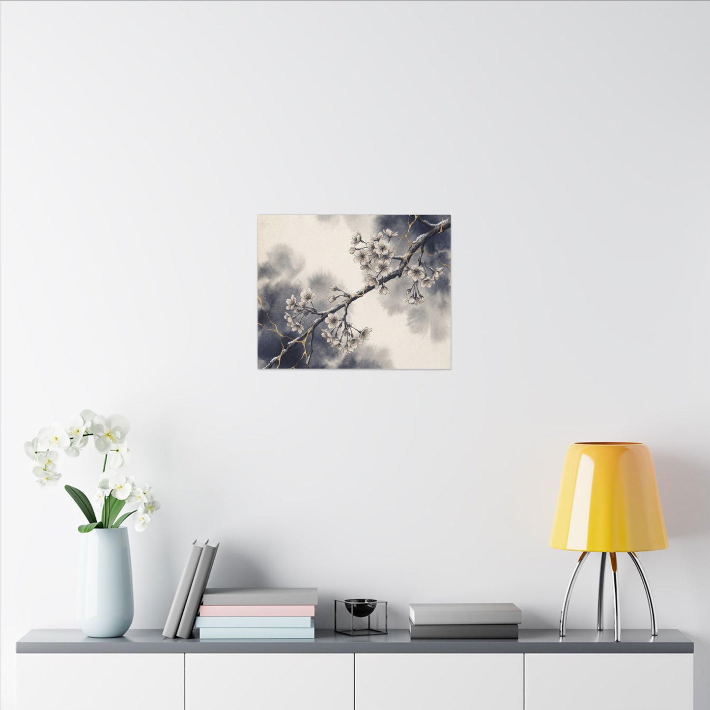 Ma Cherry Blossom Canvas Art - Kintsugi Gold Vein