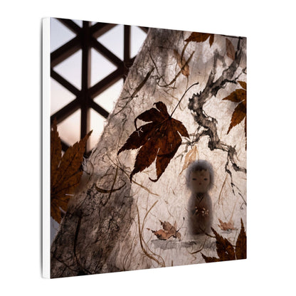 Shoji Screen Autumn Canvas Art | Dark Japandi Atmospheric Design