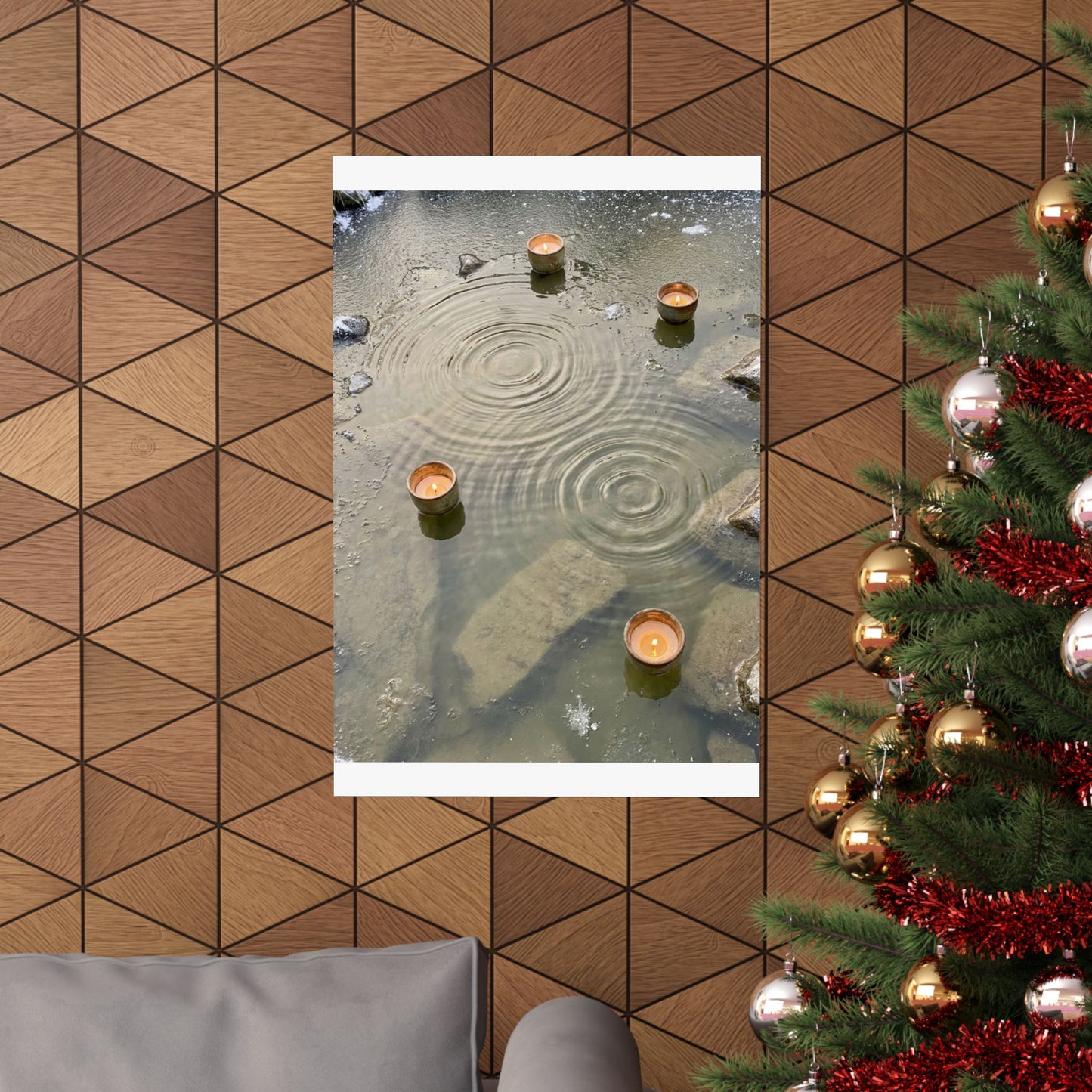 Fukinsei Water Ripple Wall Art Print - Japandi Japanese Pattern