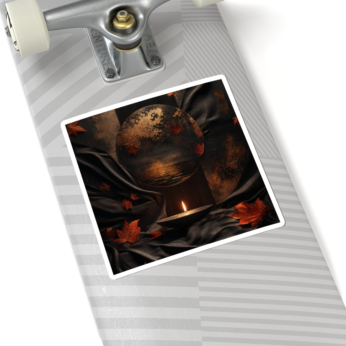 Candlelight Silk Drape Sticker - Dark Japandi Kanso