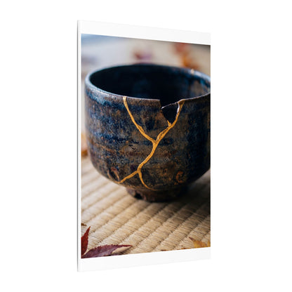 Tea Ceremony Autumn Canvas Art | Kintsugi Healing Design