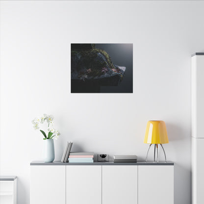 Stone Lantern Moody Minimal Canvas Art | Sophisticated Dark Japandi Art