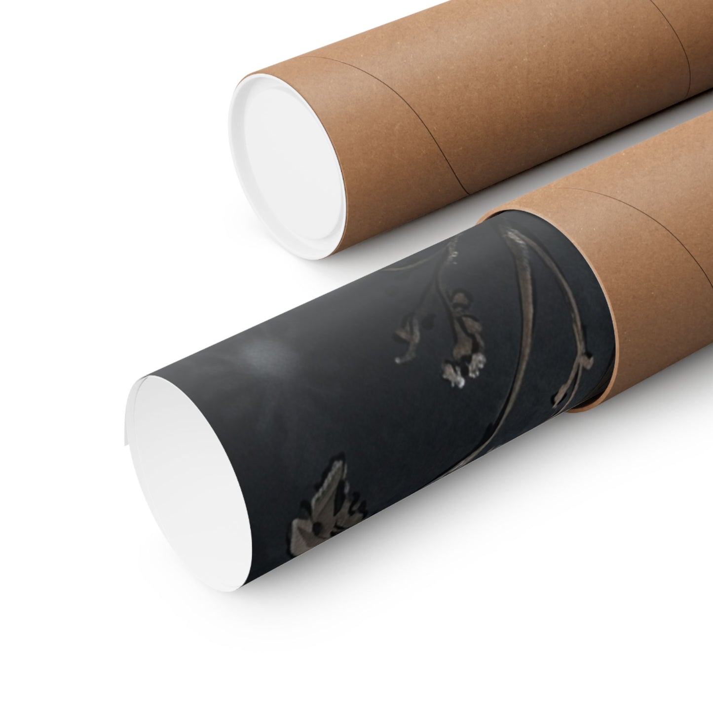 Fern Unfurling Japanese Pattern Wall Art Print | Warm Japandi Art