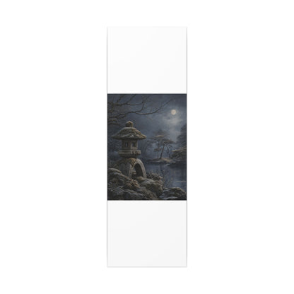 Stone Lantern Canvas Art | Winter Japandi Japanese Pattern Art