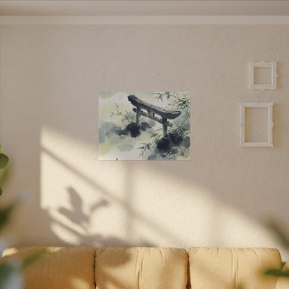 Torii Gate Sumi E Canvas Art | Serene Zen Art