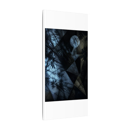 Shadow Play Winter Canvas Art | Dark Japandi Luxurious Design