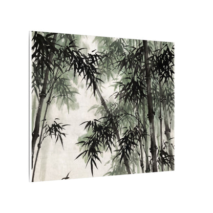 Zen Bamboo Grove in Overcast | Sumi E Canvas Art