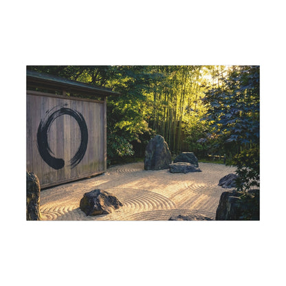 Rock Garden Enso Canvas Art | Tranquil Zen Art