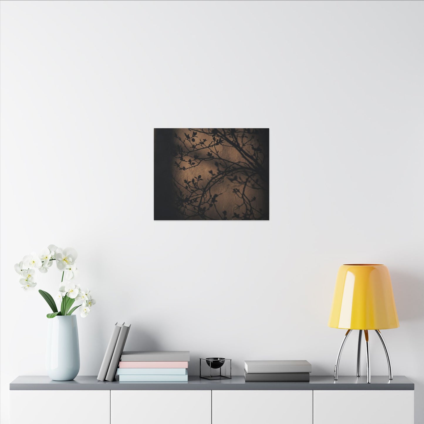 Dark Japandi Shadow Play in Golden Hour | Shadow Zen Canvas Art