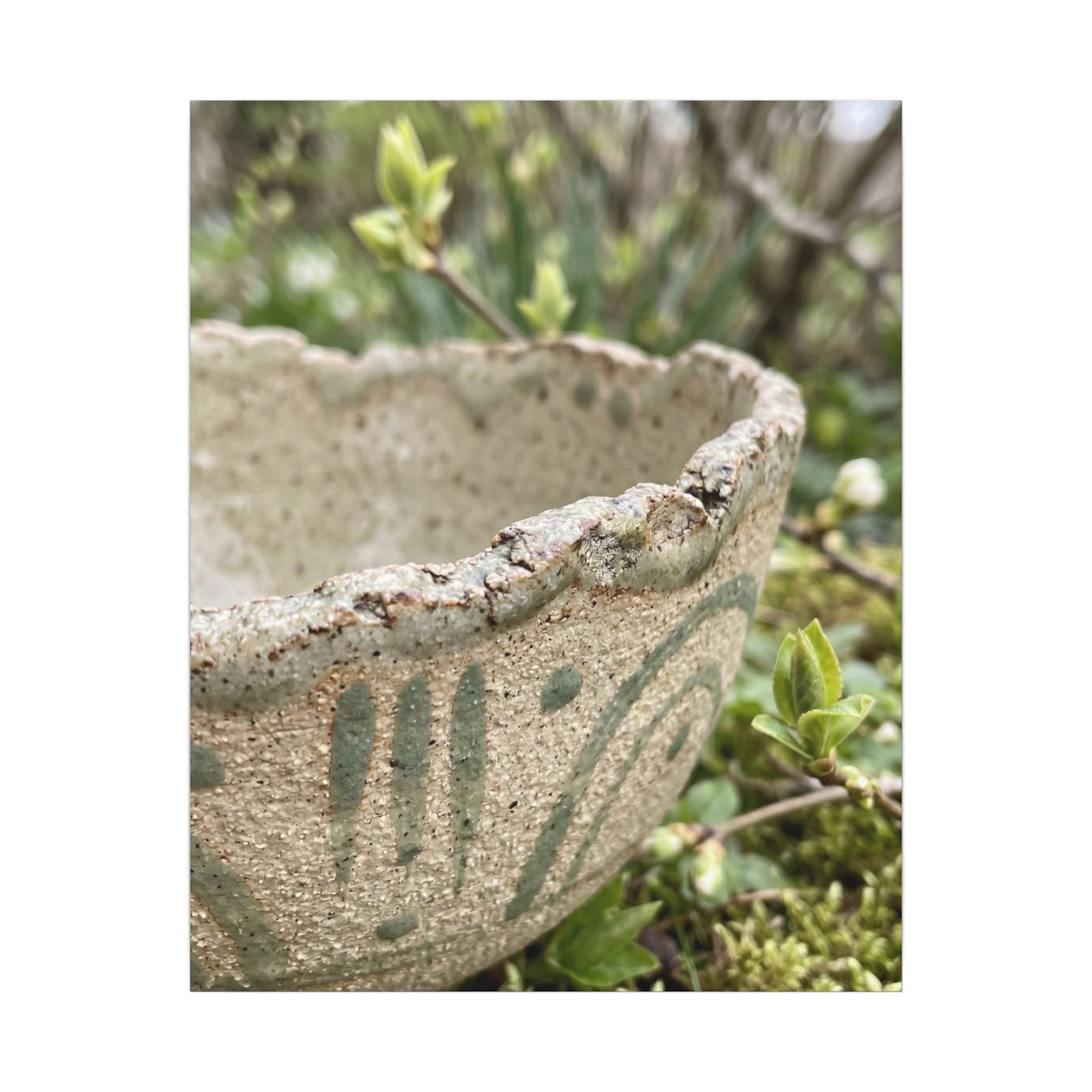 Elegant Ceramic Bowl Canvas Art - Japanese Pattern Japandi