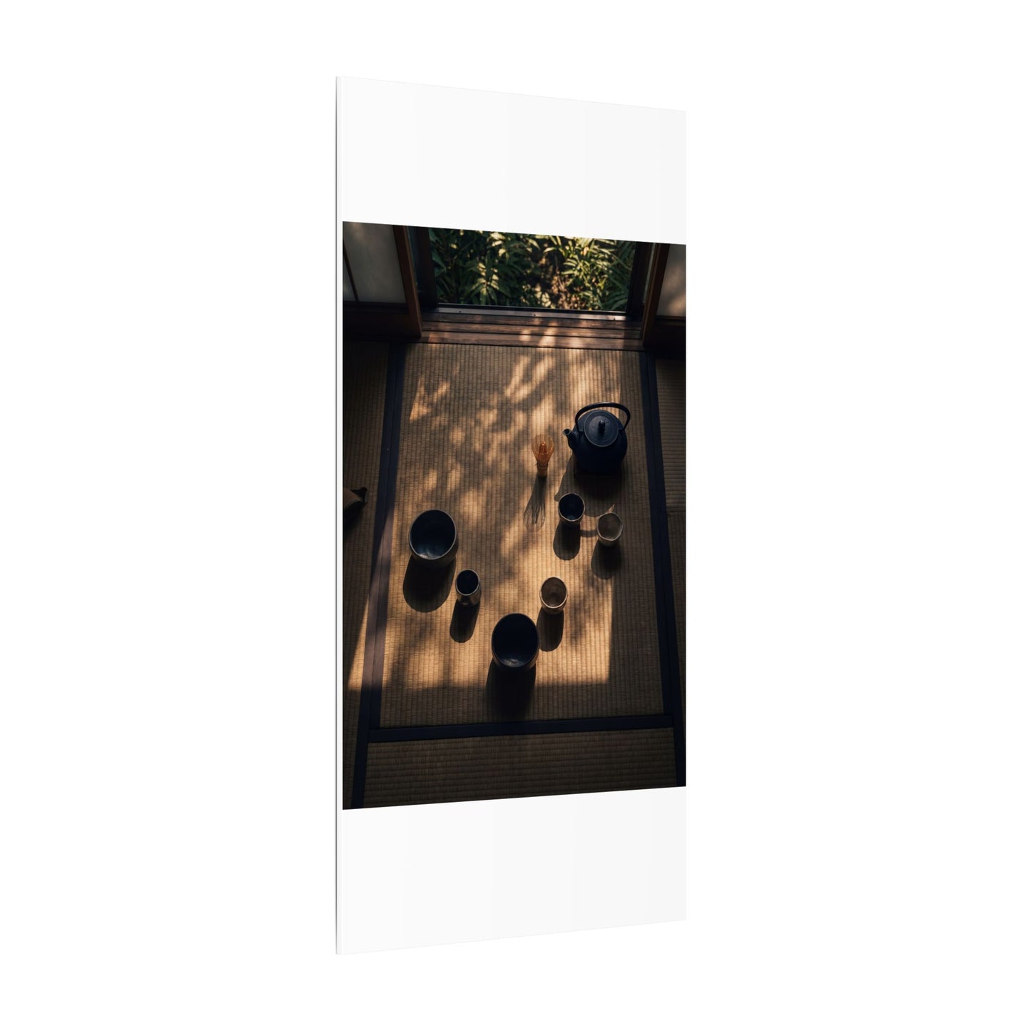 Shibui Tea Ceremony Canvas Art - Dark Japandi Shadow Zen
