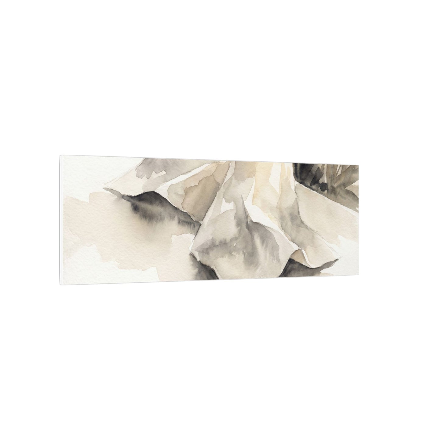 Paper Fold Watercolor Canvas Art | Warm Japandi Art
