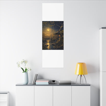 Spring Moonlit Garden Gold Vein Canvas Art | Resilient Decor