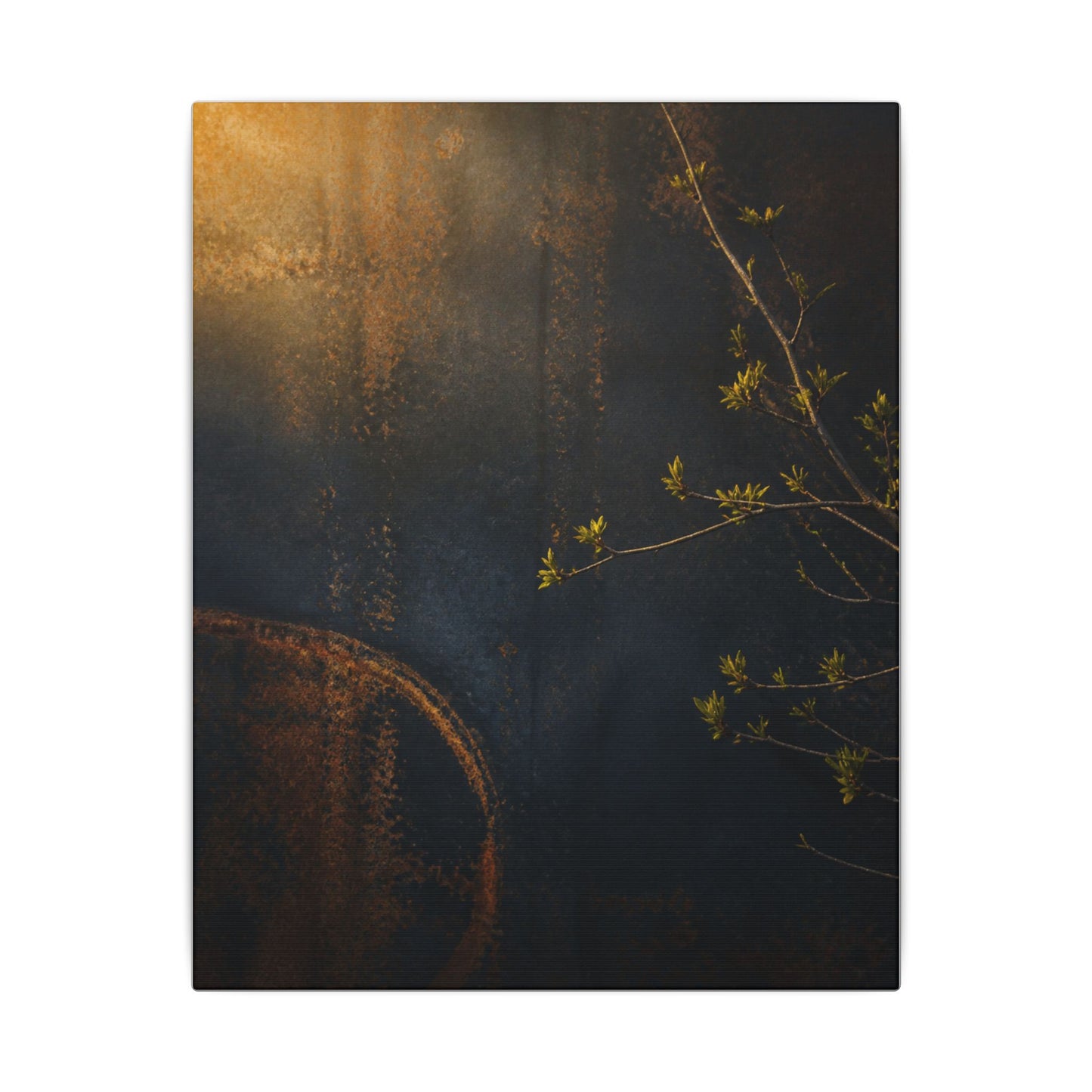 Spring Rust Patina Dark Texture Canvas Art | Moody Decor
