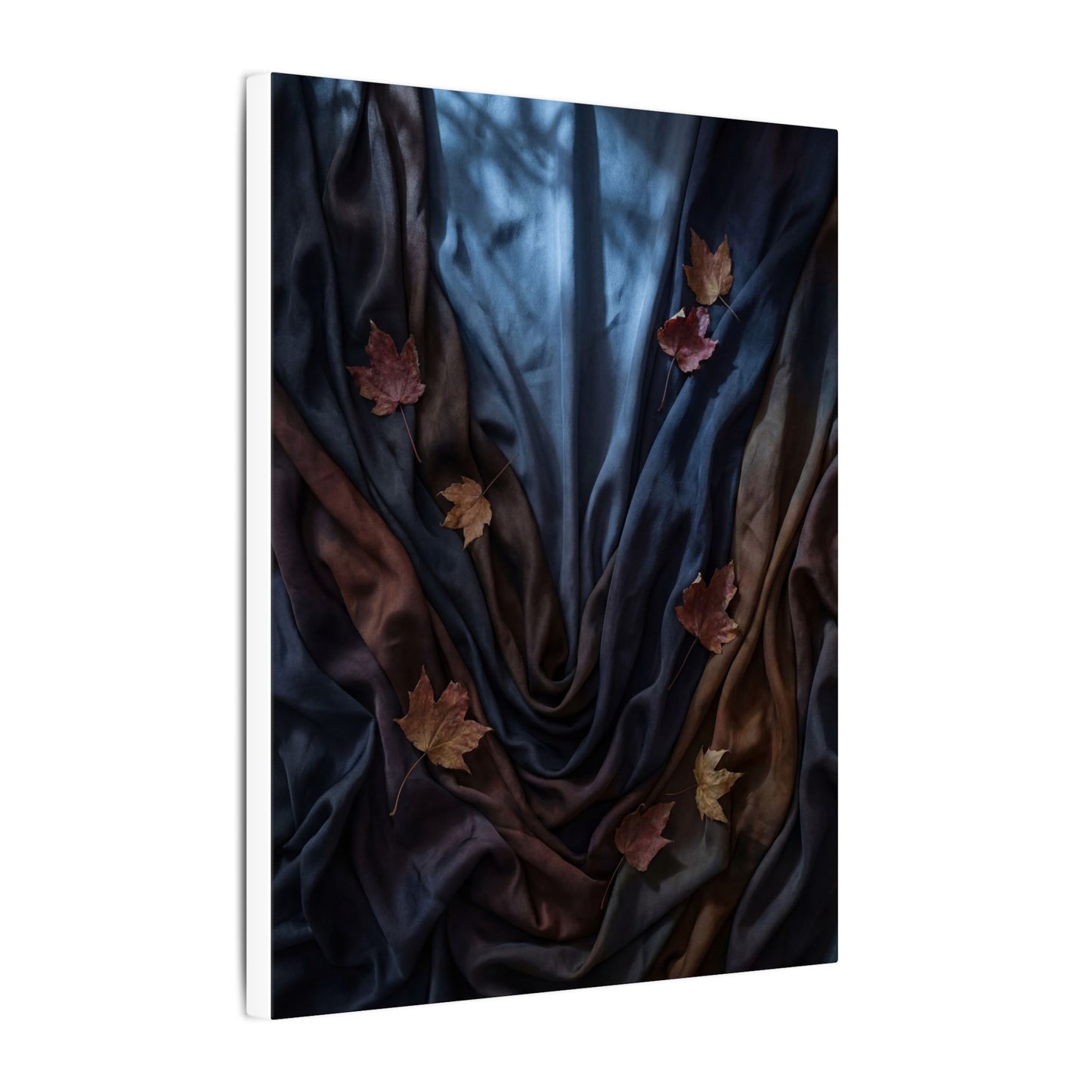Silk Drape Canvas Art | Autumn Dark Japandi Moody Minimal Art