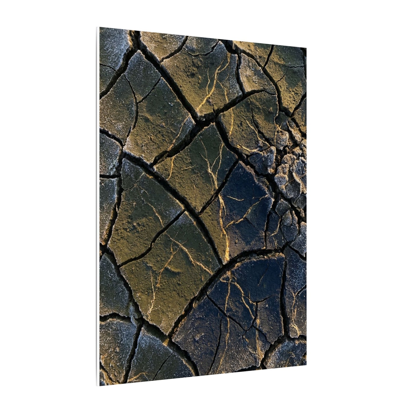 Winter Cracked Earth Moody Minimal Canvas Art | Atmospheric Decor