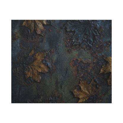 Shibui Rust Patina Canvas Art - Dark Japandi Charcoal Ink