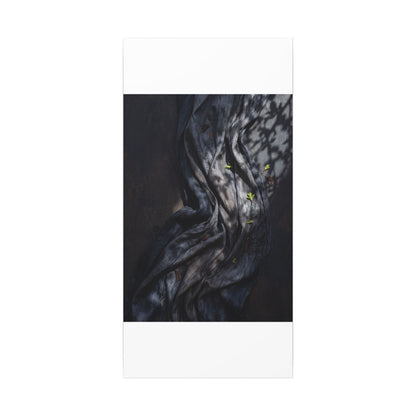 Seijaku Silk Drape Canvas Art - Dark Japandi Dark Texture