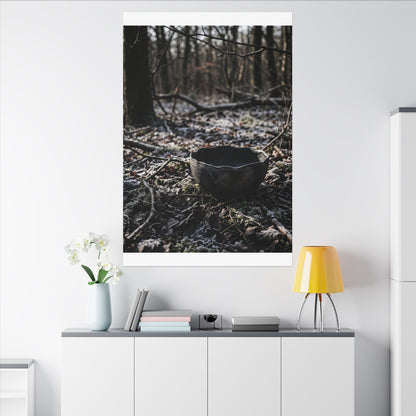 Dappled Ceramic Bowl Canvas Art - Dark Japandi Kanso Art Print