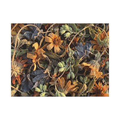 Spring Dried Flowers Japanese Pattern Canvas Art | Warm Decor Art Print