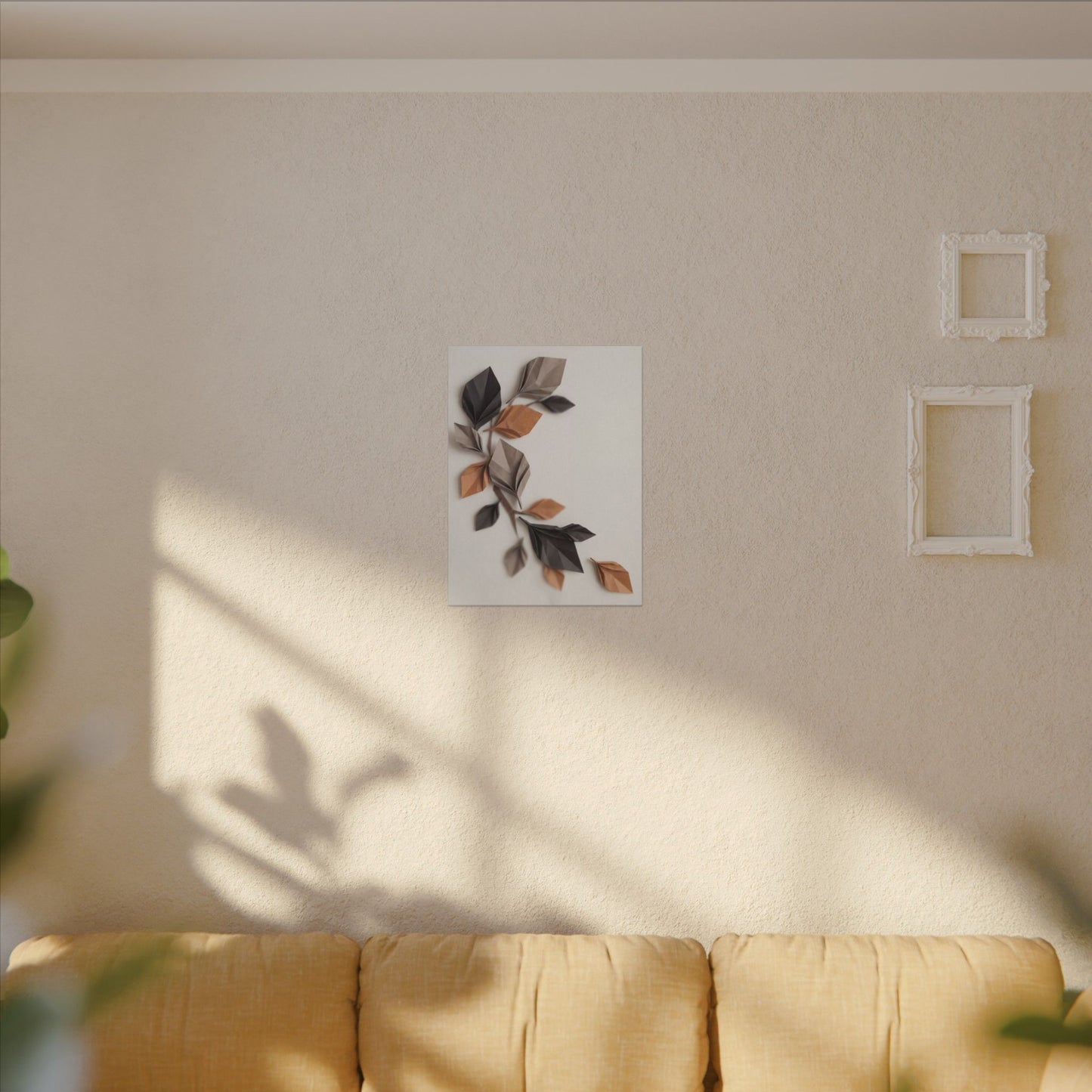 Paper Fold Autumn Canvas Art | Japandi Earthy Design