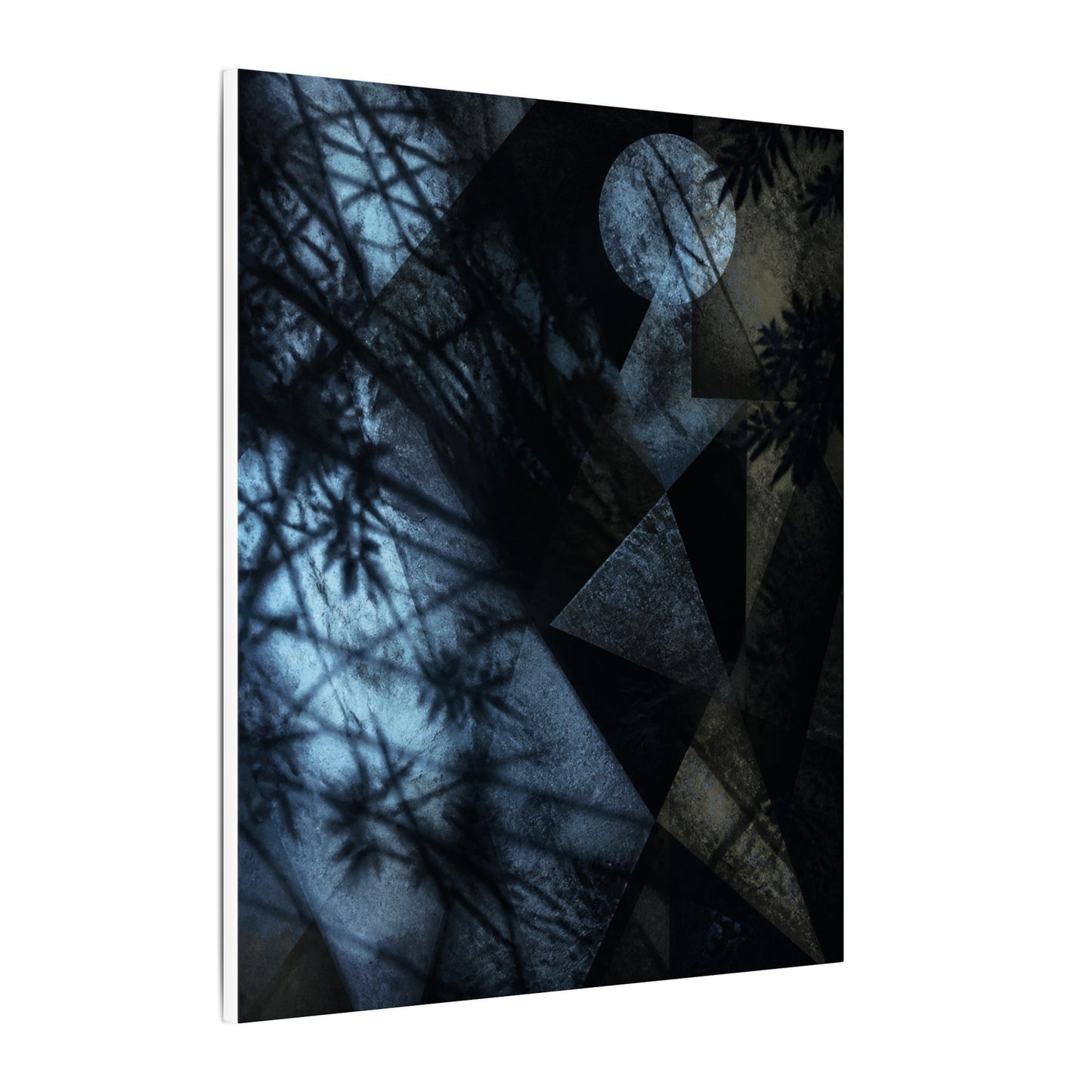 Shadow Play Winter Canvas Art | Dark Japandi Luxurious Design