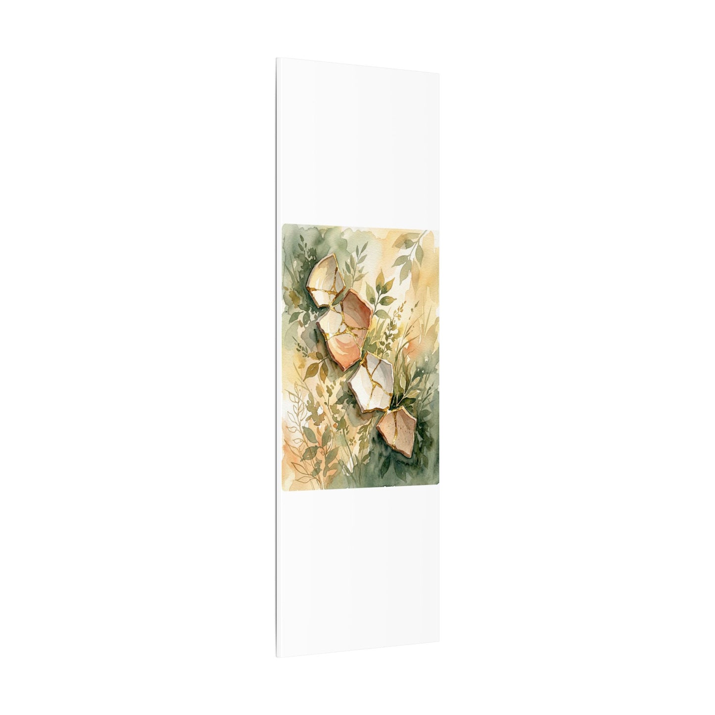 Japandi Broken Pottery in Golden Hour | Watercolor Canvas Art