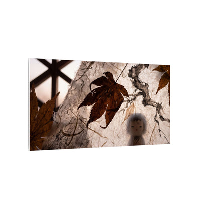 Shoji Screen Autumn Canvas Art | Dark Japandi Atmospheric Design