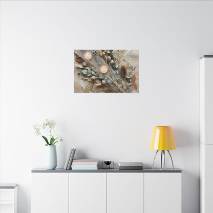 Candlelight Dried Flowers Canvas Art - Japandi Kanso