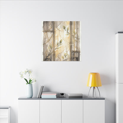 Shoji Screen Spring Canvas Art | Japandi Cozy Design