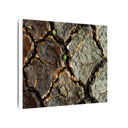 Earthy Cracked Earth Canvas Art - Japanese Pattern Japandi