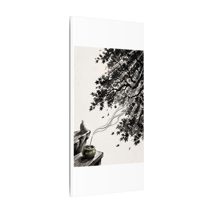 Serene Incense Smoke Canvas Art - Ukiyo E Inspired Zen