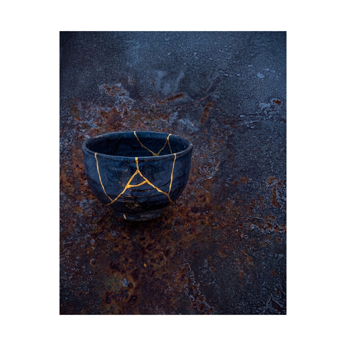 Philosophical Rust Patina Wall Art Print - Gold Repair Kintsugi