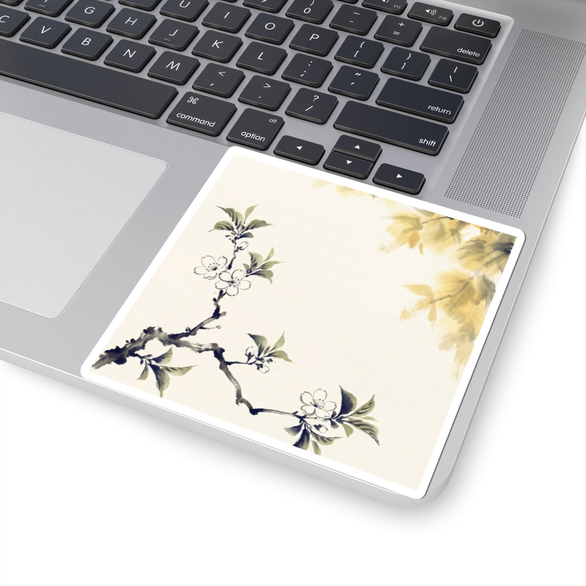 Golden Hour Cherry Blossom Sticker - Zen Kanso Art Print