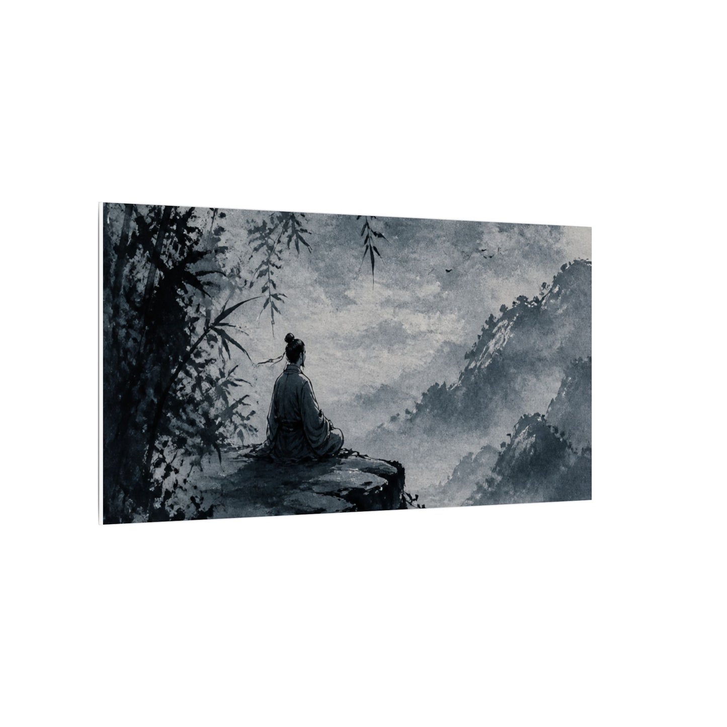 Ink Brushstroke Sumi E Canvas Art | Serene Zen Art