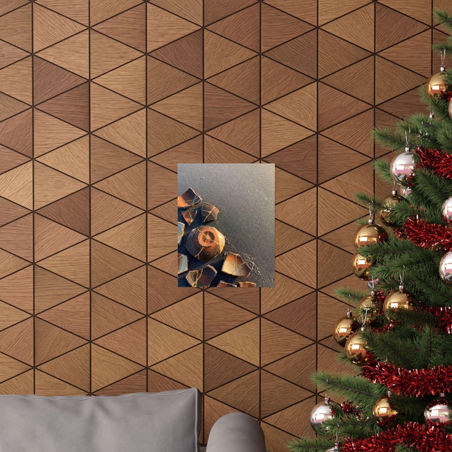 Winter Broken Pottery Gold Repair Wall Art Print | Artful Decor