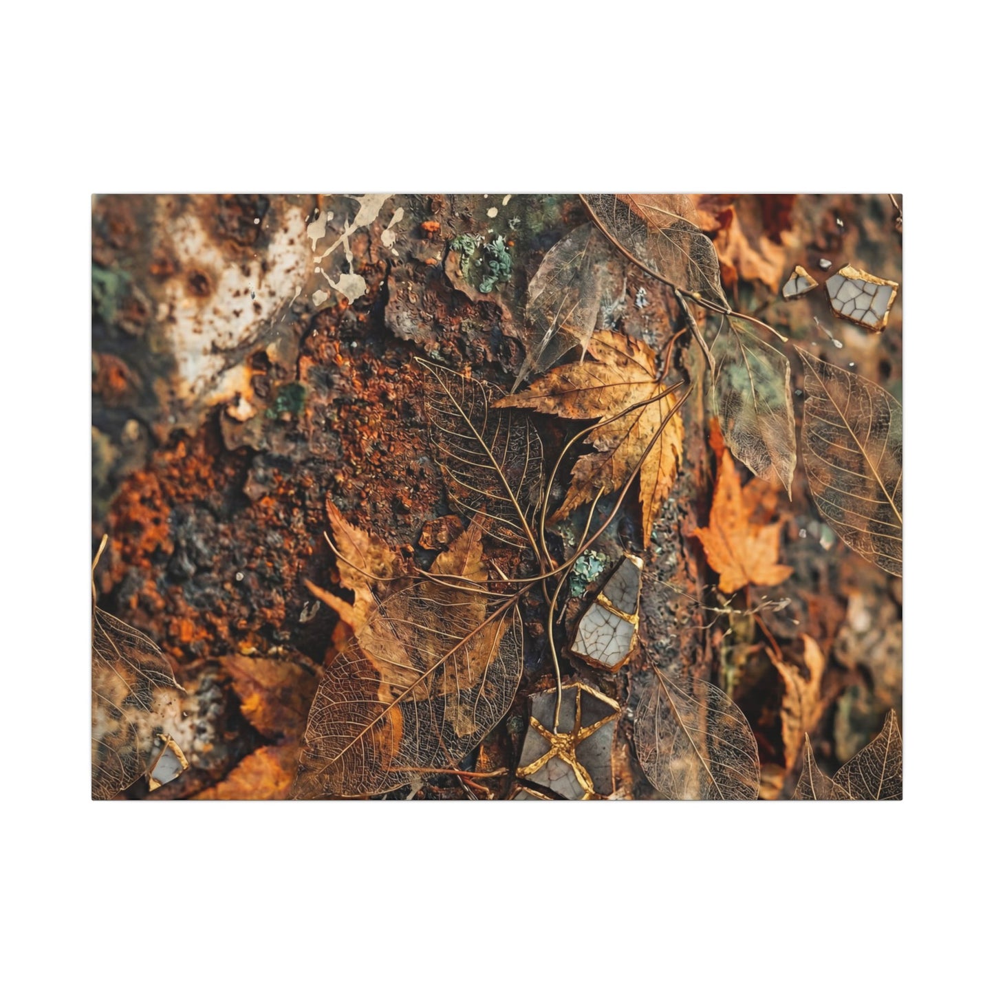 Rust Patina Canvas Art | Autumn Japandi Texture Art Art Print