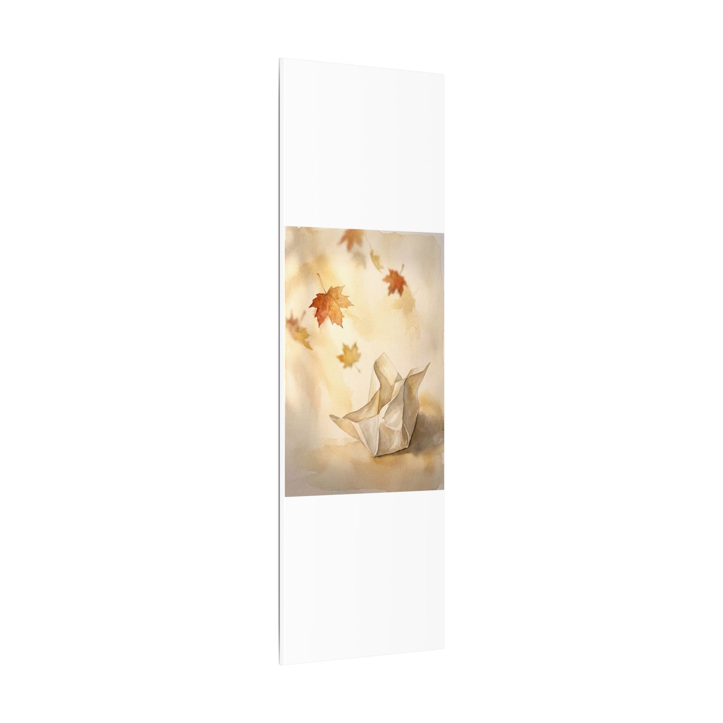 Japandi Paper Fold in Golden Hour | Watercolor Canvas Art