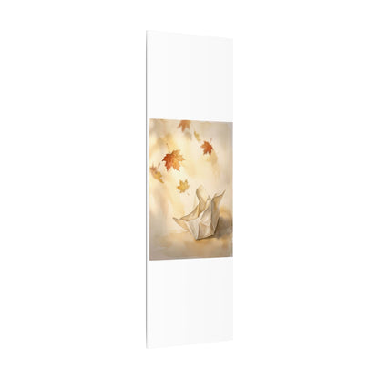 Japandi Paper Fold in Golden Hour | Watercolor Canvas Art