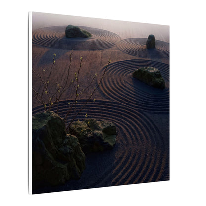 Spring Rock Garden Shadow Zen Canvas Art | Luxurious Decor